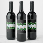 白エレガント蘭の水の色のフローラ絵を描 ワインラベル (ボトル)