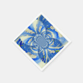 白エレガント蘭の水絵を描色 スタンダードカクテルナプキン (角)