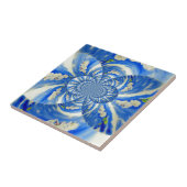 白エレガント蘭の水絵を描色 タイル (側面)