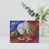 白エレガント蘭の水絵を描色 ポストカード (スタンド正面)