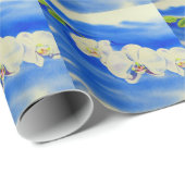 白エレガント蘭の水絵を描色 ラッピングペーパー (ロールコーナー)