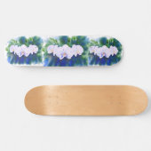 白エレガント蘭の水絵画色 スケートボード (横)