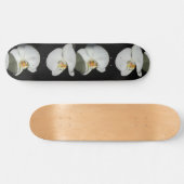 白エレガント蘭の熱帯白い花 スケートボード (横)