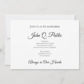 白エレガント蘭の花のお祝い 招待状 (裏面)