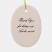白エレガント蘭の花嫁介添人ありがとう セラミックオーナメント (裏面)