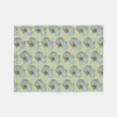 白エレガント蘭の花植物学 フリースブランケット (正面(横))