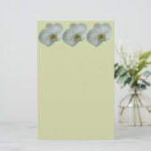 白エレガント蘭の花植物学 便箋 (スタンド正面)