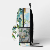 白エレガント蘭の香りボトル プリントバックパック (右)