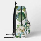 白エレガント蘭の香りボトル プリントバックパック (左)