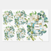 白エレガント蘭の香りボトル ラッピングペーパーシート (正面3)