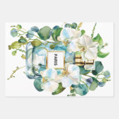 白エレガント蘭の香りボトル ラッピングペーパーシート (正面2)