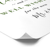 白エレガント蘭アドバイスとウェルウィッシュのサイン ポスター (角)