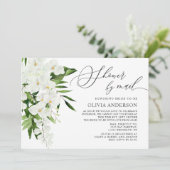 白エレガント蘭バーチャルブライダルシャワーバイメール 招待状 (スタンド正面)