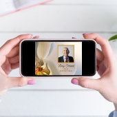 白エレガント蘭フラワーリビング葬儀パーティー 招待状