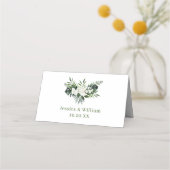 白エレガント蘭ボヘミアンフローラのプ結婚ラック プレイスカード (裏面)