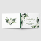 白エレガント蘭ボヘミアンブライダルシャワー写真 ゲストブック (全面)