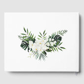 白エレガント蘭ボヘミアンブライダルシャワー写真 ゲストブック (裏面)