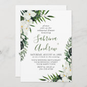 白エレガント蘭ボヘミアンリハーサルディナー 招待状 (正面/裏面)