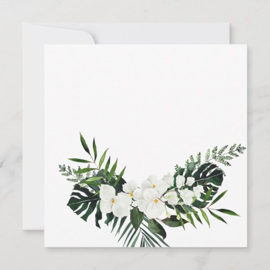 白エレガント蘭ボヘミアンリハーサルディナー 招待状 (裏面)