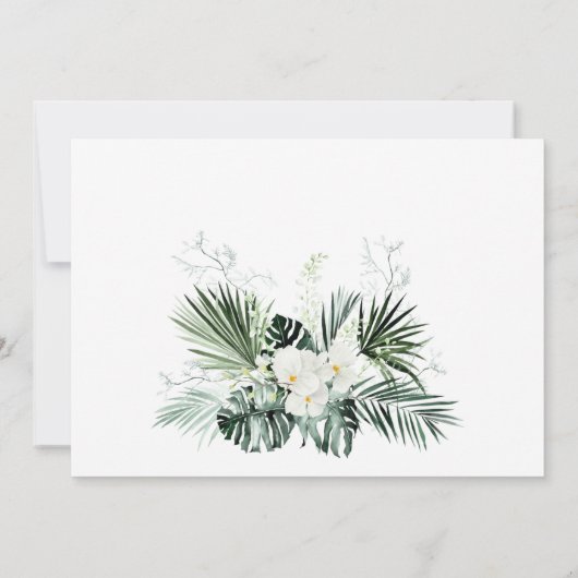 白エレガント蘭ボヘミアン発表カード 案内状 (裏面)