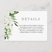 白エレガント蘭ボヘミアン結婚ズ詳細 エンクロージャーカード (正面)