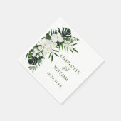 白エレガント蘭ボヘミアン結婚フローラ スタンダードカクテルナプキン (角)