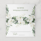 白エレガント蘭ボヘミアン結婚フローラ プレイスカード (外部開封)