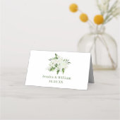 白エレガント蘭ボヘミアン結婚フローラ プレイスカード (裏面)