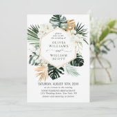 白エレガント蘭ボヘミアン緑結婚園 招待状 (スタンド正面)