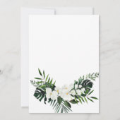 白エレガント蘭ボヘミアン緑結婚園 招待状 (裏面)