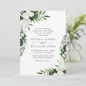 白エレガント蘭ボヘミアン緑結婚園 招待状 (スタンド正面)
