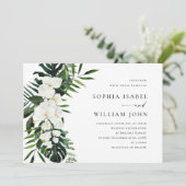 白エレガント蘭ボヘミアン緑結婚園 招待状 (スタンド正面)