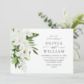 白エレガント蘭ボヘミアン緑結婚園 招待状 (スタンド正面)