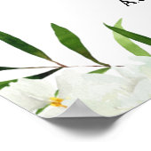 白エレガント蘭ボヘミ結婚アン歓迎サイン ポスター (角)