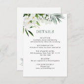 白エレガント蘭ボヘミ結婚アン詳細 エンクロージャーカード (正面/裏面)