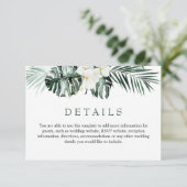白エレガント蘭ボヘミ結婚アン詳細 エンクロージャーカード (スタンド正面)