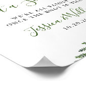 白エレガント蘭ボホ結婚の式席 ポスター (角)