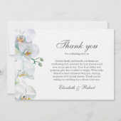 白エレガント蘭結婚サンキューカード サンキューカード (裏面)