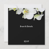 白エレガント蘭結婚/任意の大事な行事招待状 招待状 (裏面)