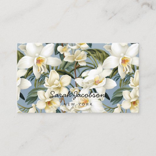 白エレガント蘭 名刺 (正面)