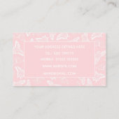 白エレガント蝶ピンクデザイン 名刺 (裏面)