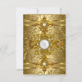 白エレガント豊華美金ゴールド誕生会 招待状 (正面)