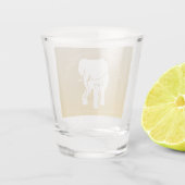 白エレガント象ギフト交換カスタム文字 ショットグラス (裏面)