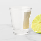 白エレガント象ギフト交換カスタム文字 ショットグラス (左)