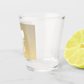 白エレガント象ギフト交換カスタム文字 ショットグラス (右)