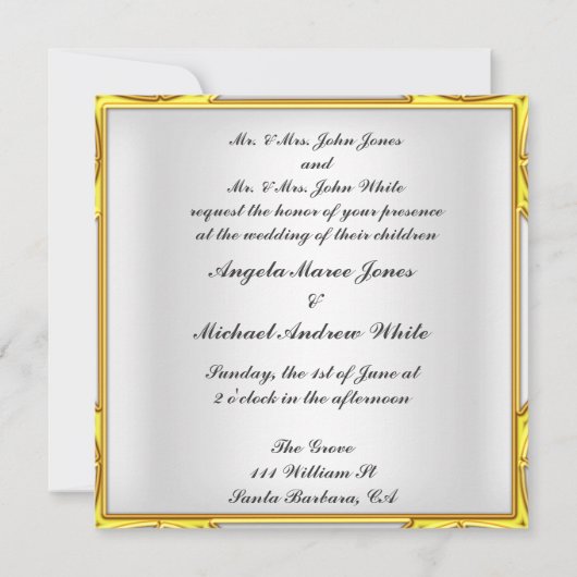 白エレガント赤いハート結婚式招待状 招待状 (裏面)