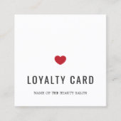 白エレガント赤いハート美しいサロンロイヤリティカード ロイヤリティカード (正面)