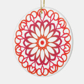 白エレガント赤かわいいかわいらし装飾曼荼羅 セラミックオーナメント (左)