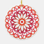 白エレガント赤かわいいかわいらし装飾曼荼羅 セラミックオーナメント (裏面)