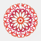 白エレガント赤かわいいかわいらし装飾曼荼羅 メタルオーナメント (裏面)